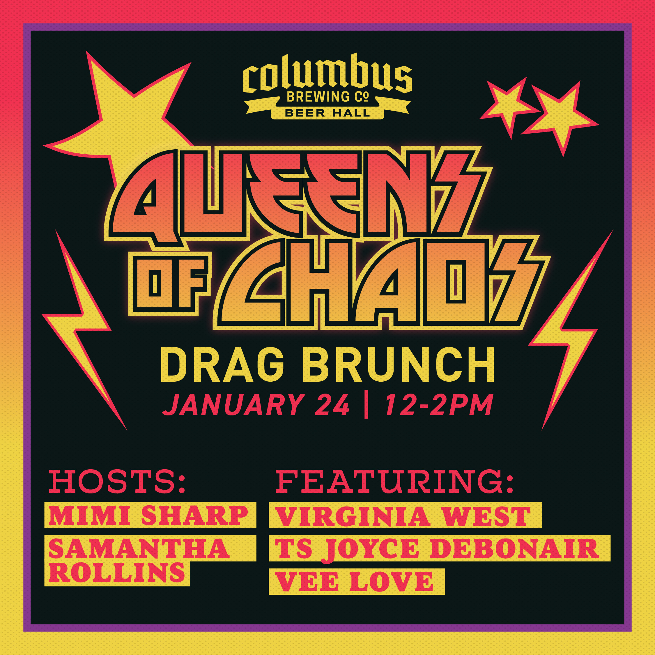 Queens of Chaos Drag Show at the Beer Hall in Columbus Ohio.