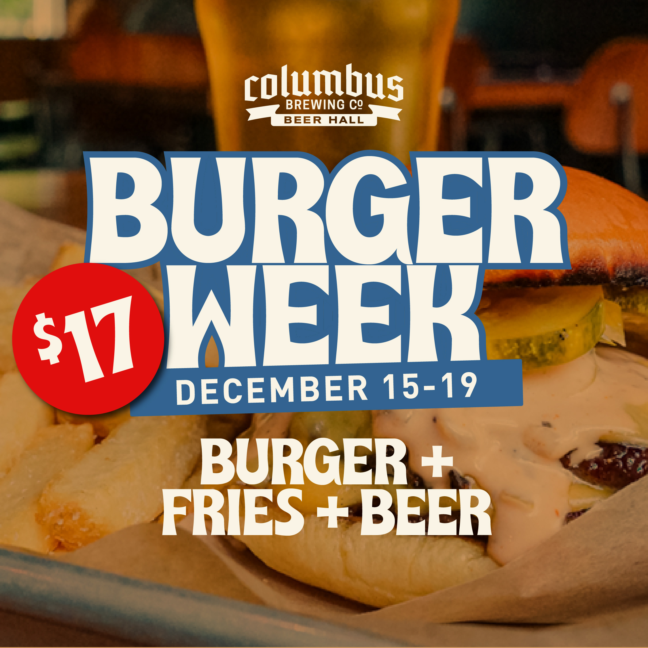 Burger Week, Beer Hall, Fries, Beer