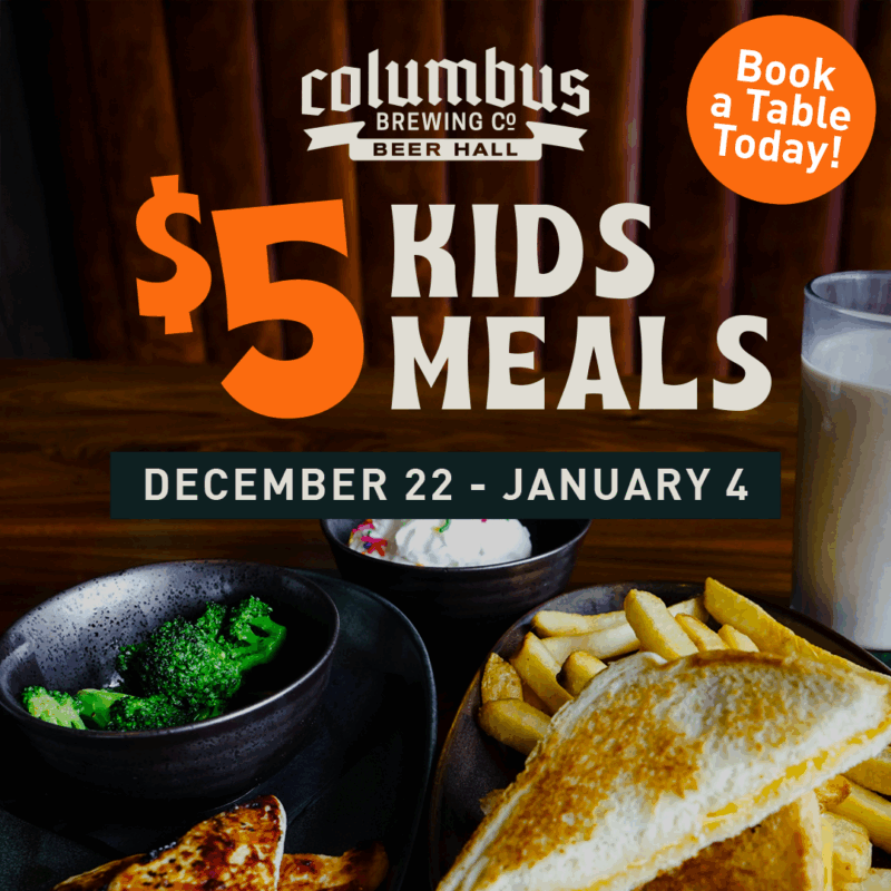 $5 Kids Meals at the Beer Hall December 22 - January 4th